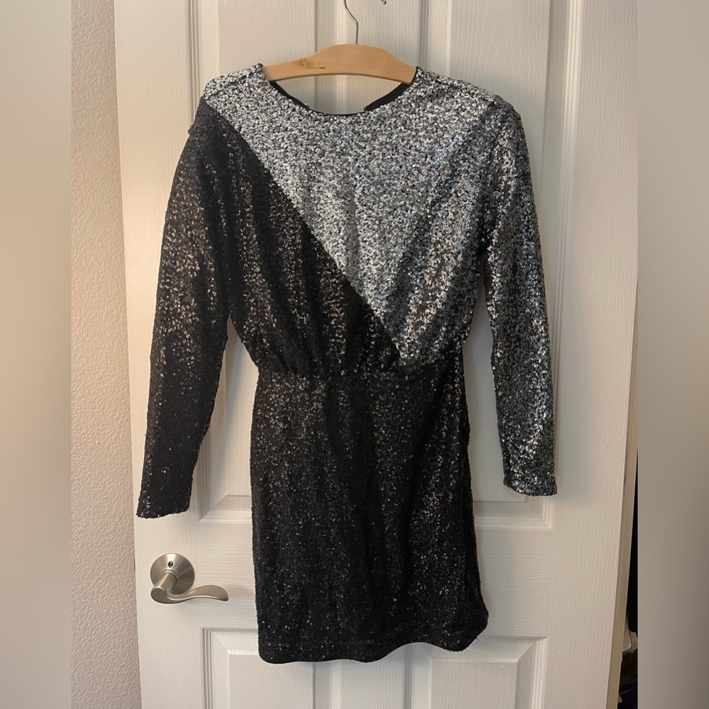 Sequin Strong Shoulder Mini Dress